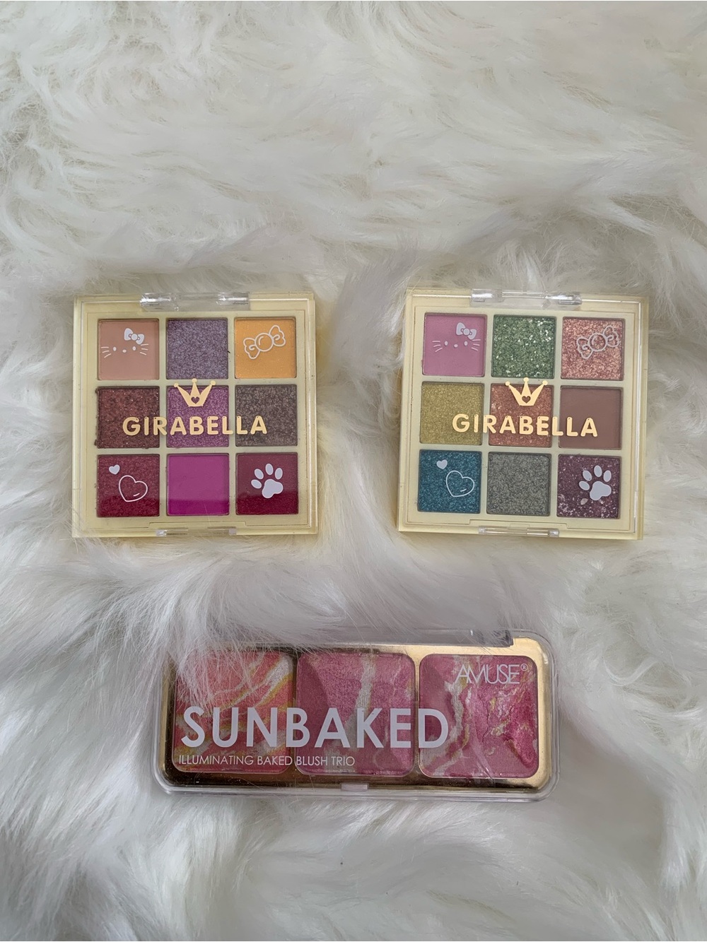 Girabella 9-Color Glitter Eyeshadow Palettes and SunBake Blush